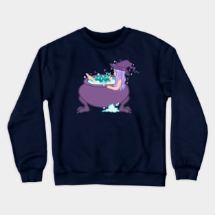 Cute witch in bathtub Crewneck Sweatshirt